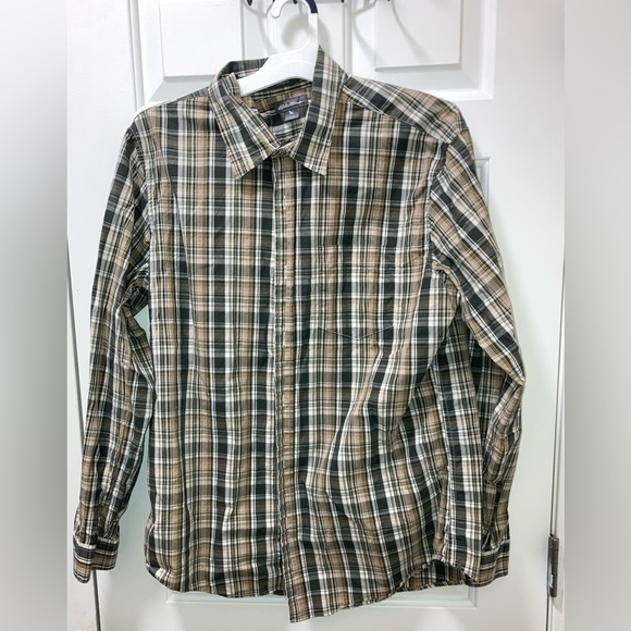 Eddie Bauer Other - Eddie Bauer Shirt Mens Green Plaid Long Sleeve Button Up Cotton Size Large